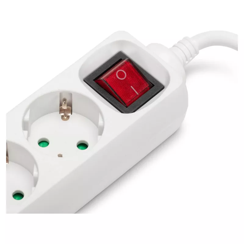 ENTAC Power Strip 3-Way with USB 1.5m Switch White