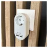 ENTAC Wall Plug Adapter with 2x USB-A White