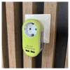 ENTAC Socket Adapter with 2x USB-A Lime