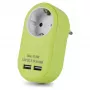 ENTAC Socket Adapter with 2x USB-A Lime