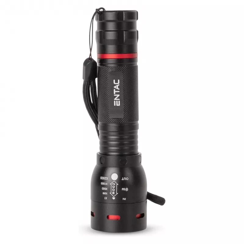 ENTAC EFL-ZOOM-5W-ALU Zoomable LED Flashlight 350 Lumens Black