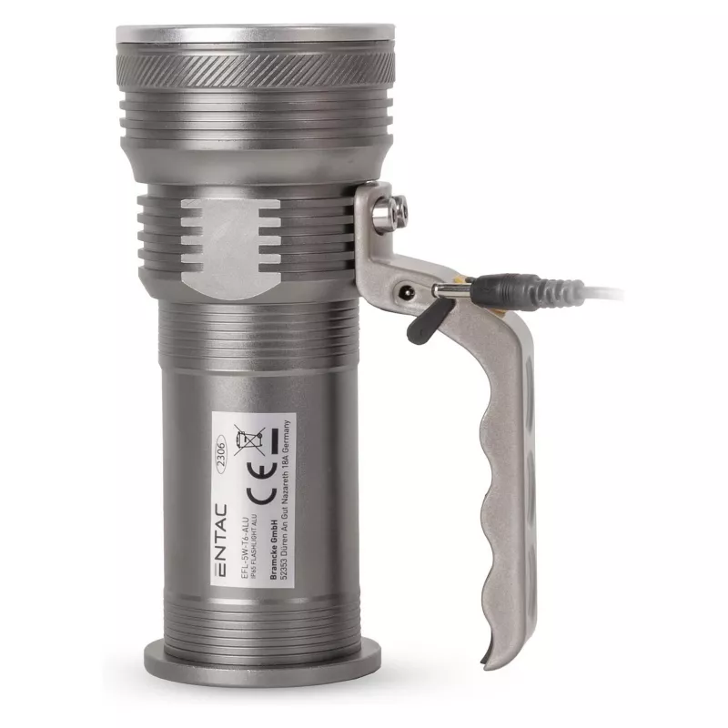 ENTAC 5W T6 LED Flashlight Aluminium 2x18650 incl. Wall Charger