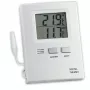 TFA 30.1012 Digital Indoor-Outdoor Thermometer with Wired Sensor, Max/Min Memory, Frost Alarm, White