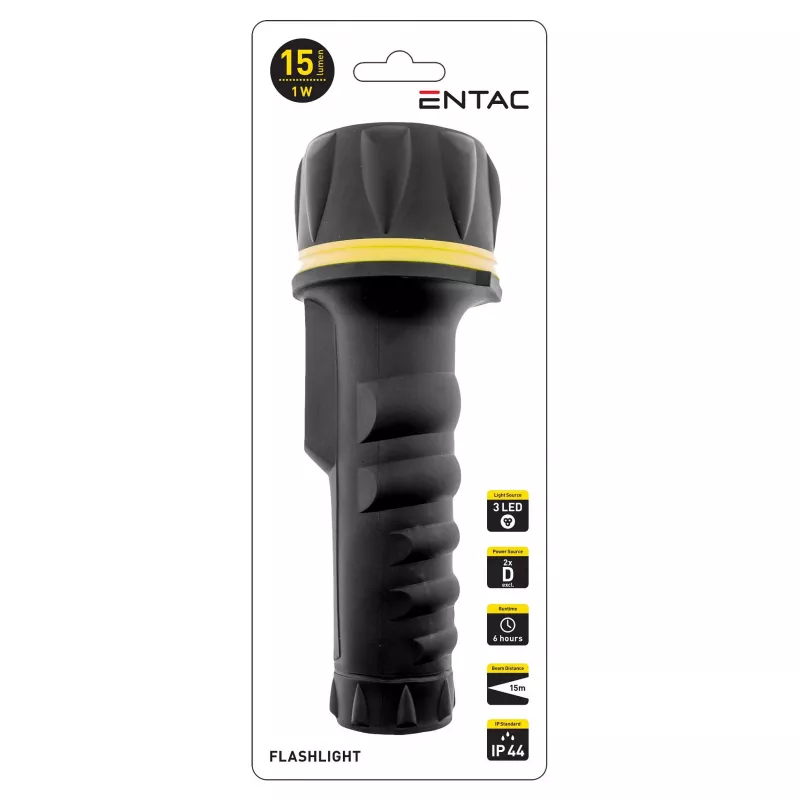 ENTAC EFL-2D-PL Flashlight 2D Plastic Black