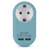 ENTAC Socket Adapter with 2x USB-A Blue