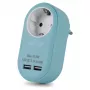 ENTAC Socket Adapter with 2x USB-A Blue