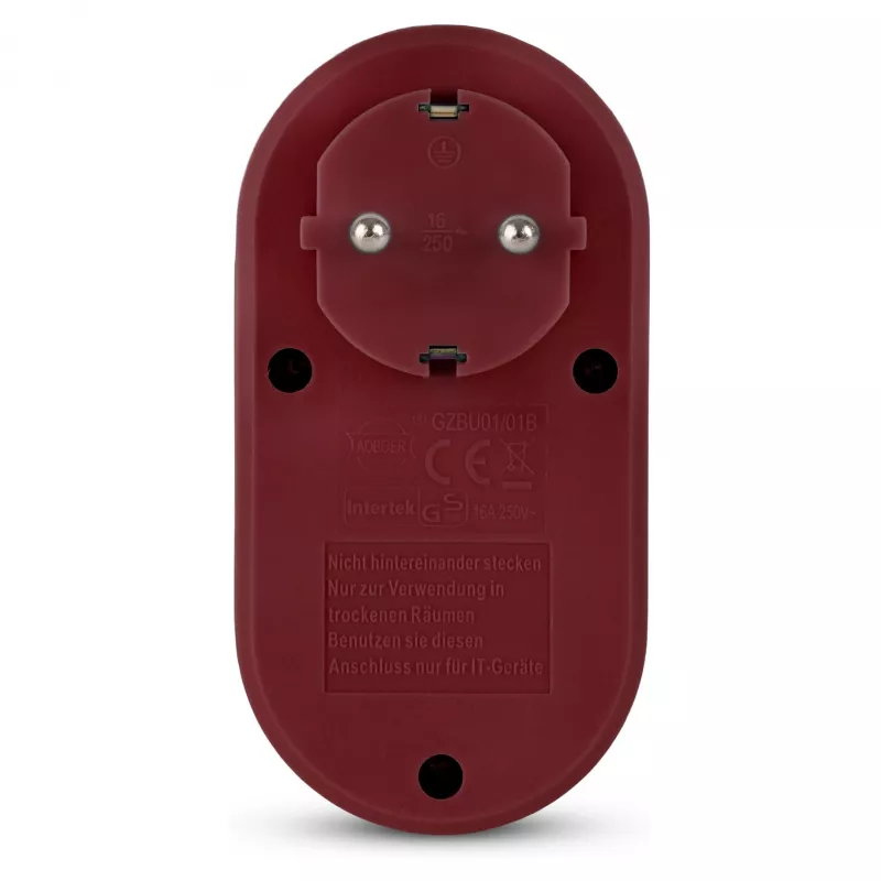 ENTAC Wall Plug Adapter with 2x USB-A Burgundy