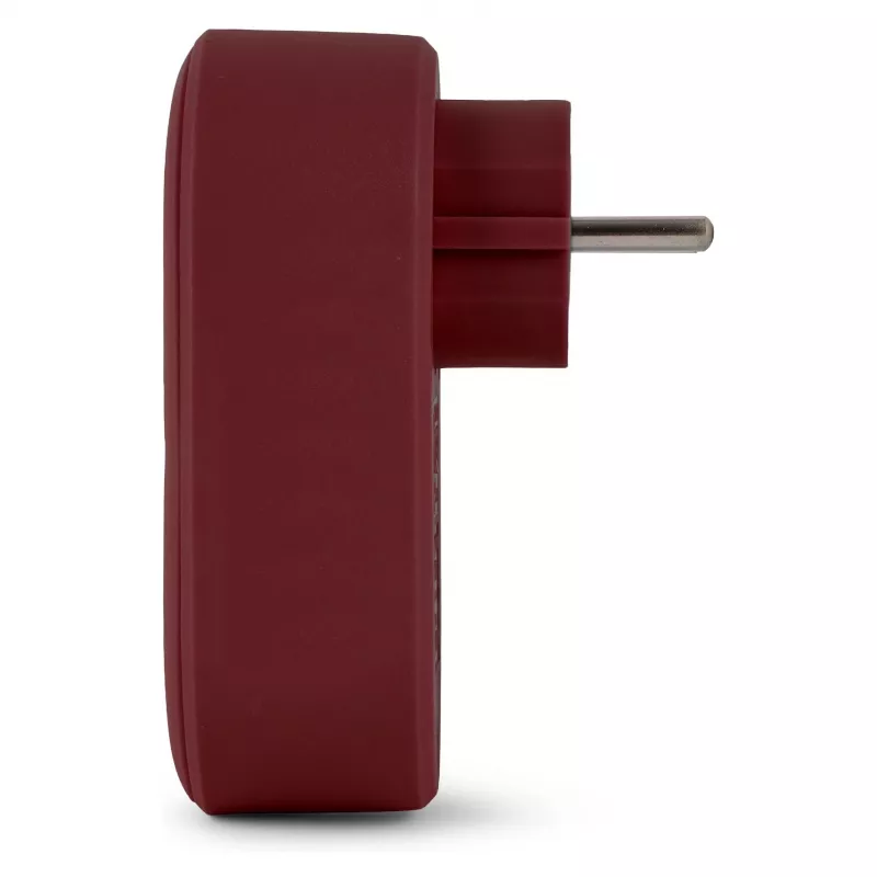 ENTAC Wall Plug Adapter with 2x USB-A Burgundy