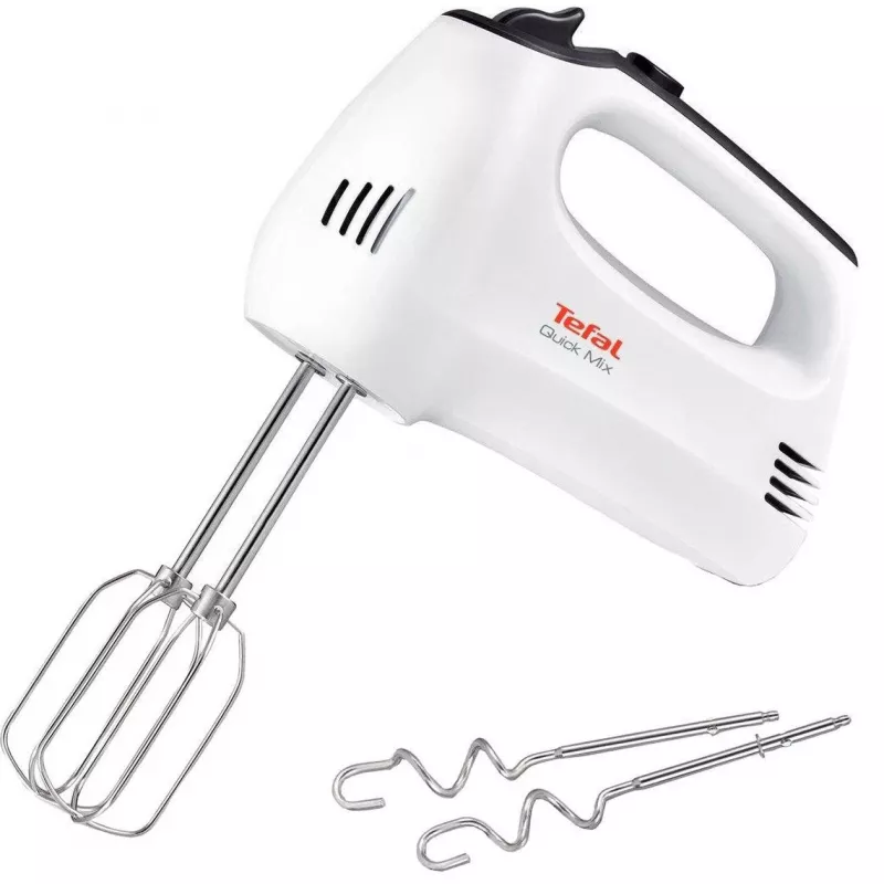 TEFAL HT3101 QuickMix Hand Mixer, 300 W, 5 Speeds, Turbo, White