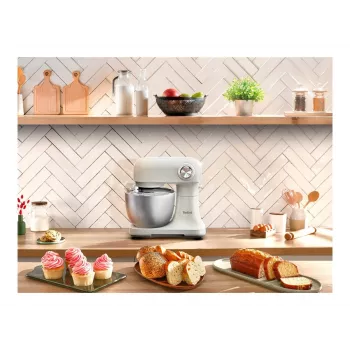 TEFAL QB140AF0 Bake Easy Stand Mixer, 500 W, 12 Speeds, 3.5 L Bowl, Beige