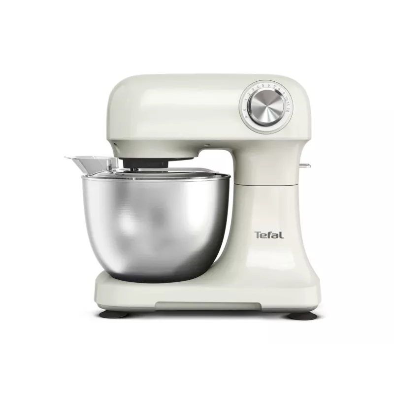 TEFAL QB140AF0 Bake Easy Stand Mixer, 500 W, 12 Speeds, 3.5 L Bowl, Beige
