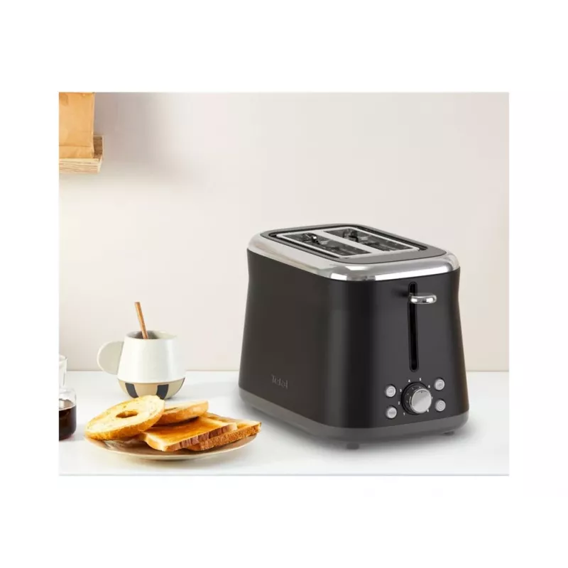 TEFAL Toaster TT7208E0 Collection Retro 850 W 2 Slots Stainless Steel Black