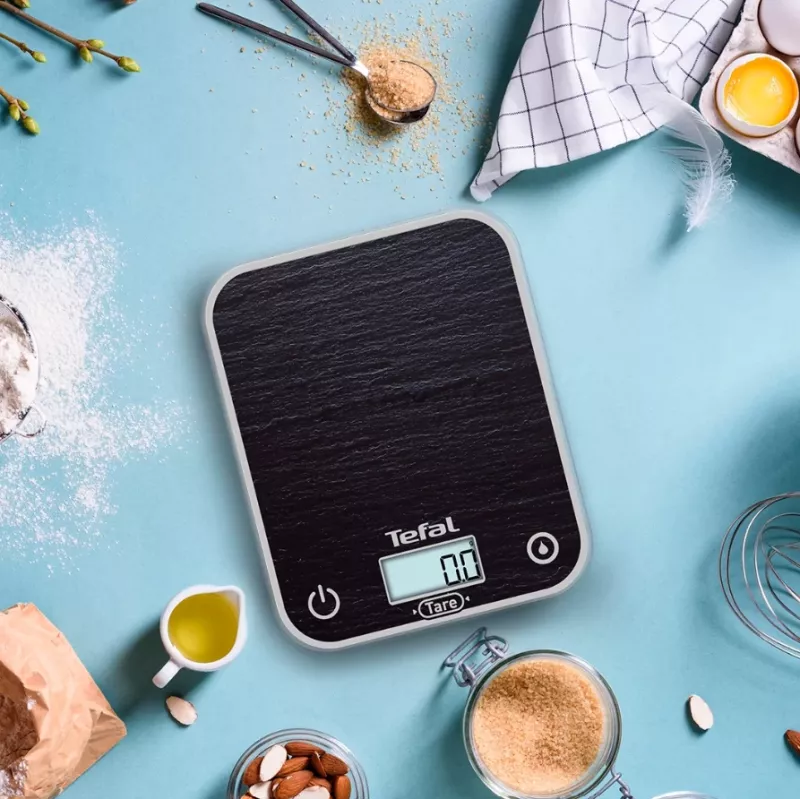 TEFAL Kitchen Scale BC50D2V0 Optiss - Digital LCD, 5 kg Capacity, Black