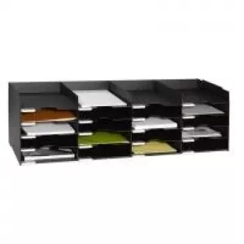 PAPERFLOW Sorting Station Black with 20 Compartments