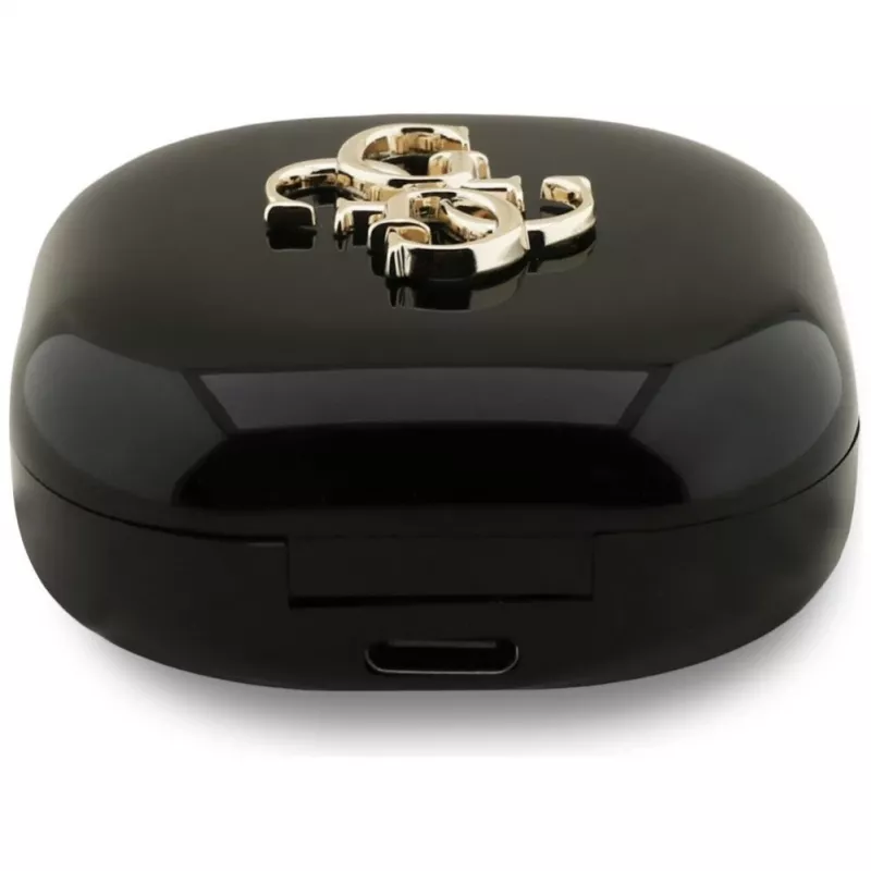 Guess 4G Metal Logo True Wireless Stereo Bluetooth Earbuds with Charging Case (Black)