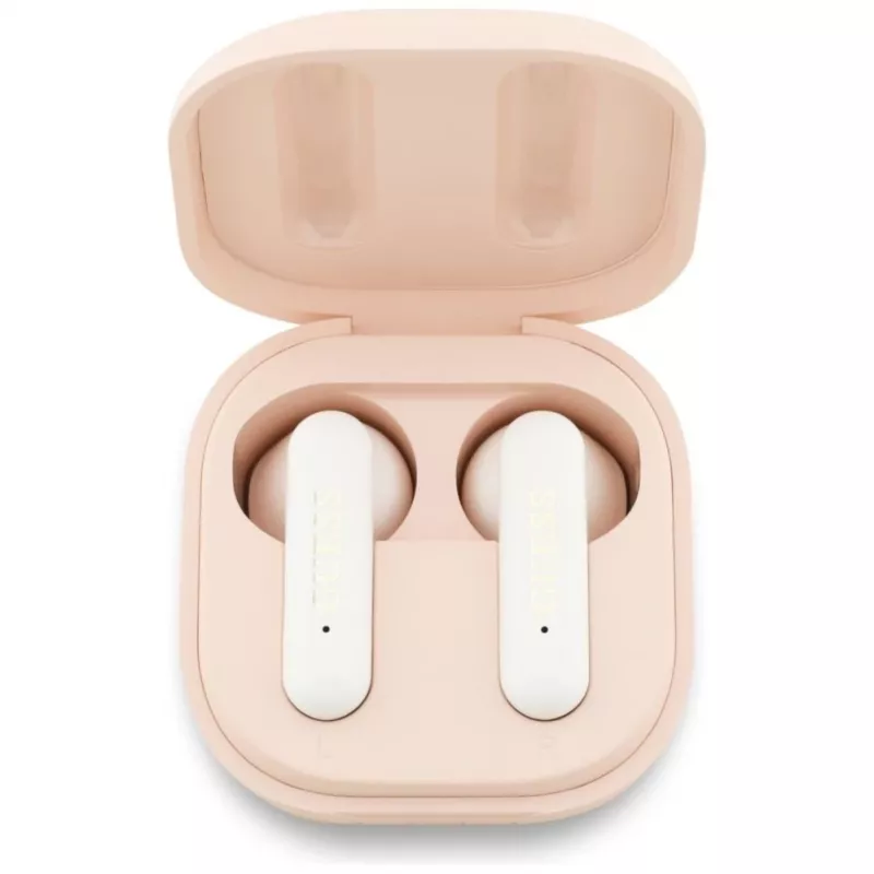 Guess 4G Metal Logo True Wireless Stereo Bluetooth 5.0 Earbuds with Charging Case - Pink