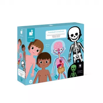 Janod Human Body 50, 75 and 100 Piece Educational Jigsaw Puzzle Set