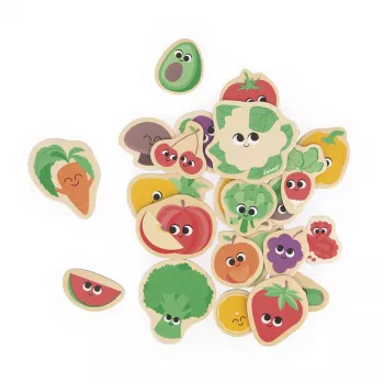 Janod Fruits and Vegetables Magnets 24-Piece Set