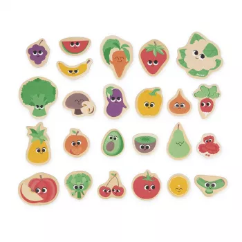 Janod Fruits and Vegetables Magnets 24-Piece Set