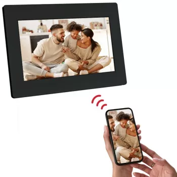 AGFAPHOTO APF700 Wi-Fi 7-inch Digital Photo Frame with 32GB Storage, IPS LCD Touchscreen, Motion Sensor, Auto-Rotation, Black