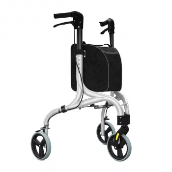 Weinberger Aluminium Rollator with 3 Wheels - Silver/Grey, 100 kg Capacity, Foldable