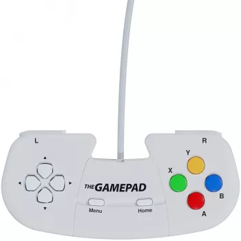 Retro Games The Gamepad White - Wired USB Gamepad for PC, Mac, ZX Spectrum, THEC64, THEA500 Mini - Digital D-Pad, 10 Buttons, 1.8m Cable