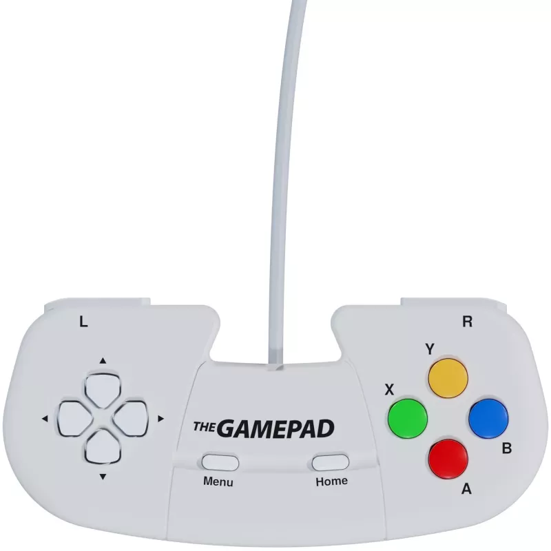 Retro Games The Gamepad White - Wired USB Gamepad for PC, Mac, ZX Spectrum, THEC64, THEA500 Mini - Digital D-Pad, 10 Buttons, 1.8m Cable