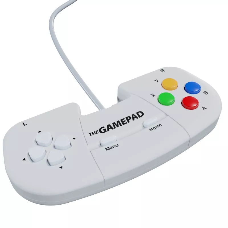 Retro Games The Gamepad White - Wired USB Gamepad for PC, Mac, ZX Spectrum, THEC64, THEA500 Mini - Digital D-Pad, 10 Buttons, 1.8m Cable