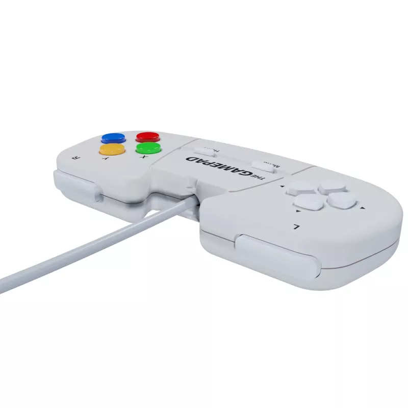 Retro Games The Gamepad White - Wired USB Gamepad for PC, Mac, ZX Spectrum, THEC64, THEA500 Mini - Digital D-Pad, 10 Buttons, 1.8m Cable