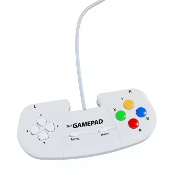 Retro Games The Gamepad White - Wired USB Gamepad for PC, Mac, ZX Spectrum, THEC64, THEA500 Mini - Digital D-Pad, 10 Buttons, 1.8m Cable