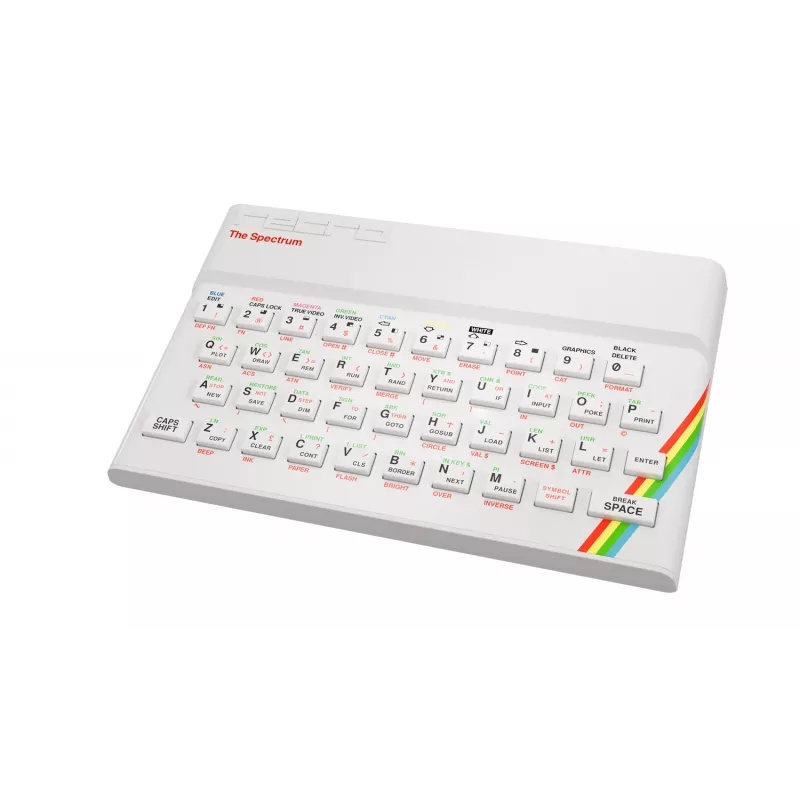 Retro Games The Spectrum White Edition - ZX Spectrum HD Console with Joystick and 40+ Pre-loaded Games