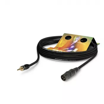 Sommer Cable Club Series MKII Patch/Insert Cable, 2 x 0.34 mm², XLR 3-Pin Male to 3.5 mm Stereo Mini-Jack Male, HICON, Black, 1 m (CSDQ-0100-SW)