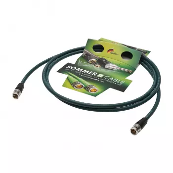 Sommer Cable SC-Vector PLUS 1.2/4.8 DZ UHD Video Patch Cable, BNC Male to BNC Male, NEUTRIK, Green, 50 m (DZGR-5000-GN-SW)