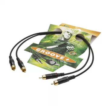 Sommer Cable SC-Onyx 2025 MKII Stereo RCA Cable, Unbalanced, 2 x 1 x 0.25 mm², 2x RCA Male to 2x RCA Male, HICON, Black, 2.5 m (ON81-0250-SW)