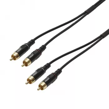 Sommer Cable SC-Onyx 2025 MKII Stereo RCA Cable, Unbalanced, 2 x 1 x 0.25 mm², 2x RCA Male to 2x RCA Male, HICON, Black, 5 m (ON81-0500-SW)
