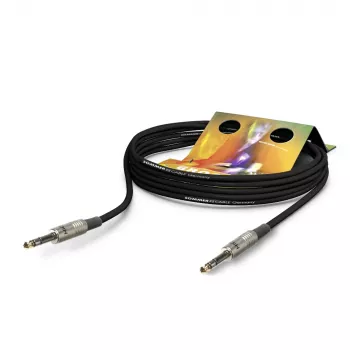 Sommer Cable Stage 22 Highflex Patch/Insert Cable, 2 x 0.22 mm², 6.3 mm Stereo Jack Male to 6.3 mm Stereo Jack Male, HICON, Black, 1 m (SG2S-0100-SW)