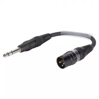 Sommer Cable Adapter Cable, 6.3 mm Stereo Jack Male to XLR 3-Pin Male, Black, 0.15 m (SGFDU0015-SW)
