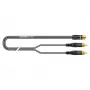 Sommer Cable SC-Onyx 2008 Audio Adapter Cable, 2 x 1 x 0.08 mm², 2x RCA Male to 3.5 mm Stereo Mini-Jack Female, HICON, Black, 2.5 m (O84W-0250-SW)