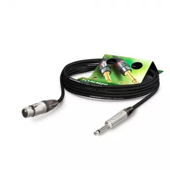 Sommer Cable Stage 22 Highflex Microphone Cable, 2 x 0.22 mm², XLR 3-Pin Female to 6.3 mm Mono Jack Male, NEUTRIK, Black, 5 m (SG79-0500-SW)