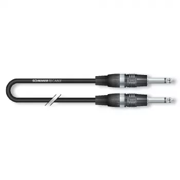 Sommer Cable Tricone MKII Instrument Cable, 1 x 0.22 mm², 6.3 mm Mono Jack Male to 6.3 mm Mono Jack Male, HICON, Black, 3 m (TRWT-0300-SW)