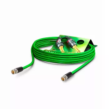 Sommer Cable SC-Slimline (RCB) 75 Ω Video Patch Cable, BNC Male to BNC Male, NEUTRIK, Green, 0.6 m (SNGR-0060-GN-SW)