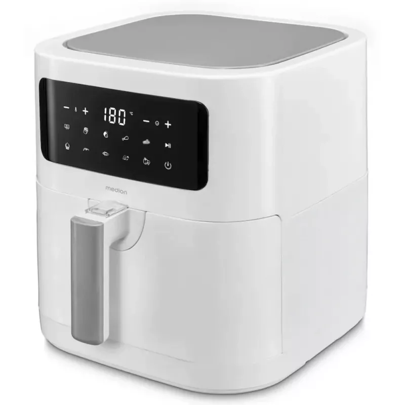 MEDION Air Fryer Life MD 11740 E40 XL (Matte White, 2150 W, 5.2 L Basket)