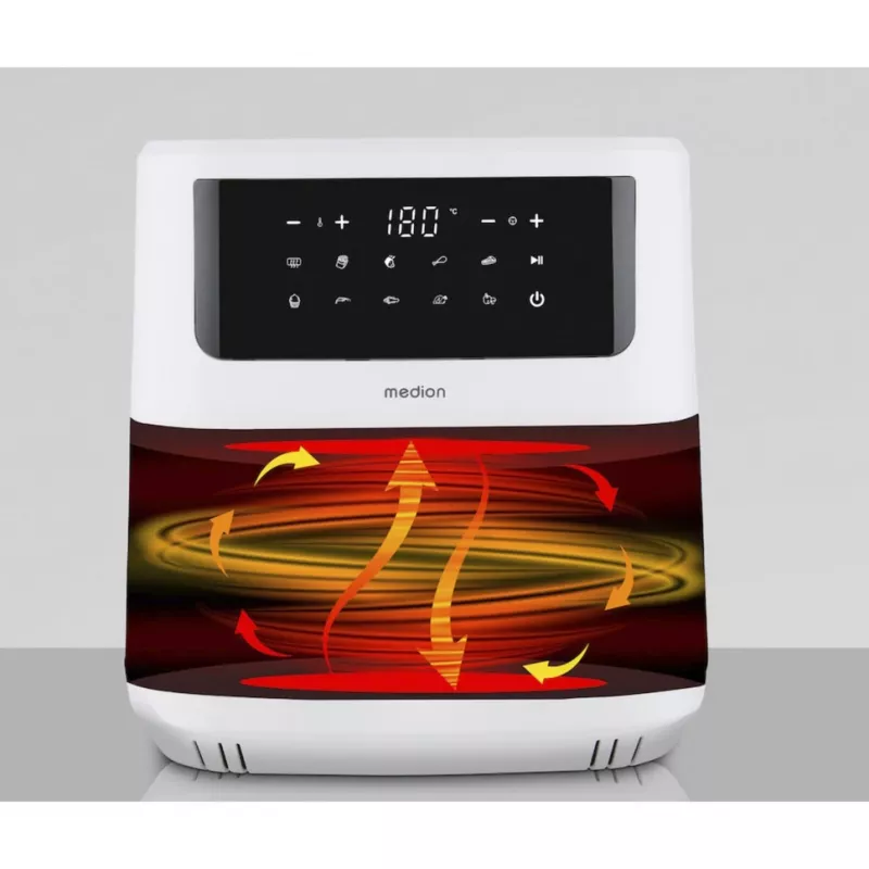 MEDION Air Fryer Life MD 11750 P10 XL (Matte White, 2150 W, 6.8 L Basket)