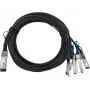 BlueLAN Compatible Mellanox MCP7H50-V001R30 Passive 200GBASE-CR4 QSFP56 to 2x100GBASE-CR2 QSFP56 Direct Attach Breakout Cable, 1 Meter, AWG26