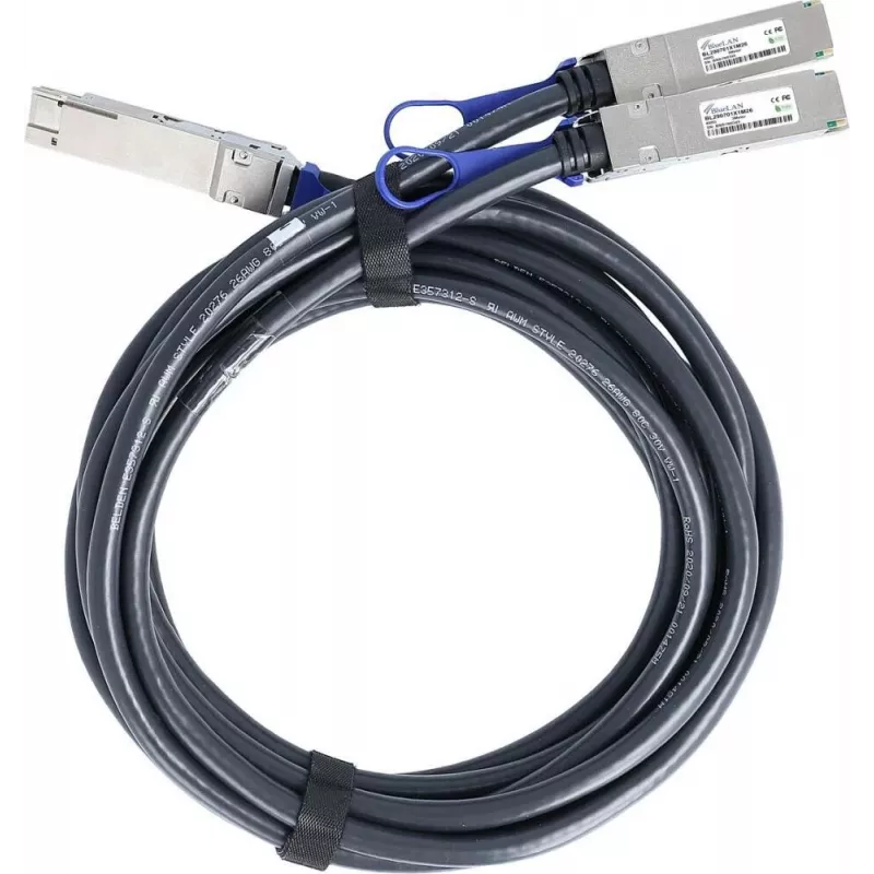 BlueOptics NVIDIA 980-9IA3T-00W002 BlueLAN Passive 400GBASE-CR8 QSFP-DD to 2x200GBASE-CR4 QSFP56 Direct Attach Breakout Cable, 2m
