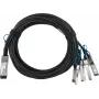 BlueLAN Passive Direct Attach Breakout Cable, 100GBASE-CR4 QSFP28 to 4x25GBASE-CR SFP28, 3m, AWG26, Compatible with NVIDIA 980-9I48U-00C02A