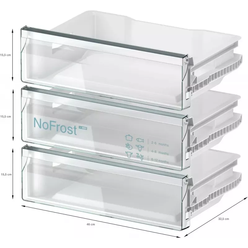 Bosch GUN21ADE0 Built-in Freezer, 211L, NoFrost, Energy Class E, White