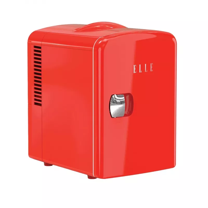 ELLE Home ESDAF101RDEU Mini Fridge 4L Red