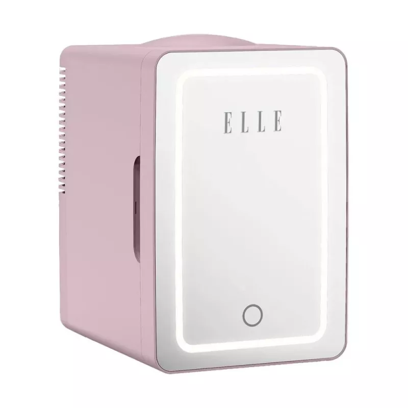 ELLE Home ESDAF01PUEU Mini Fridge with LED Makeup Mirror 6L Purple