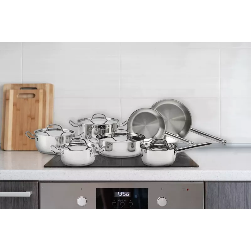 ELLE Home Stainless Steel 12-Piece Pot and Pan Set ECCS200412A